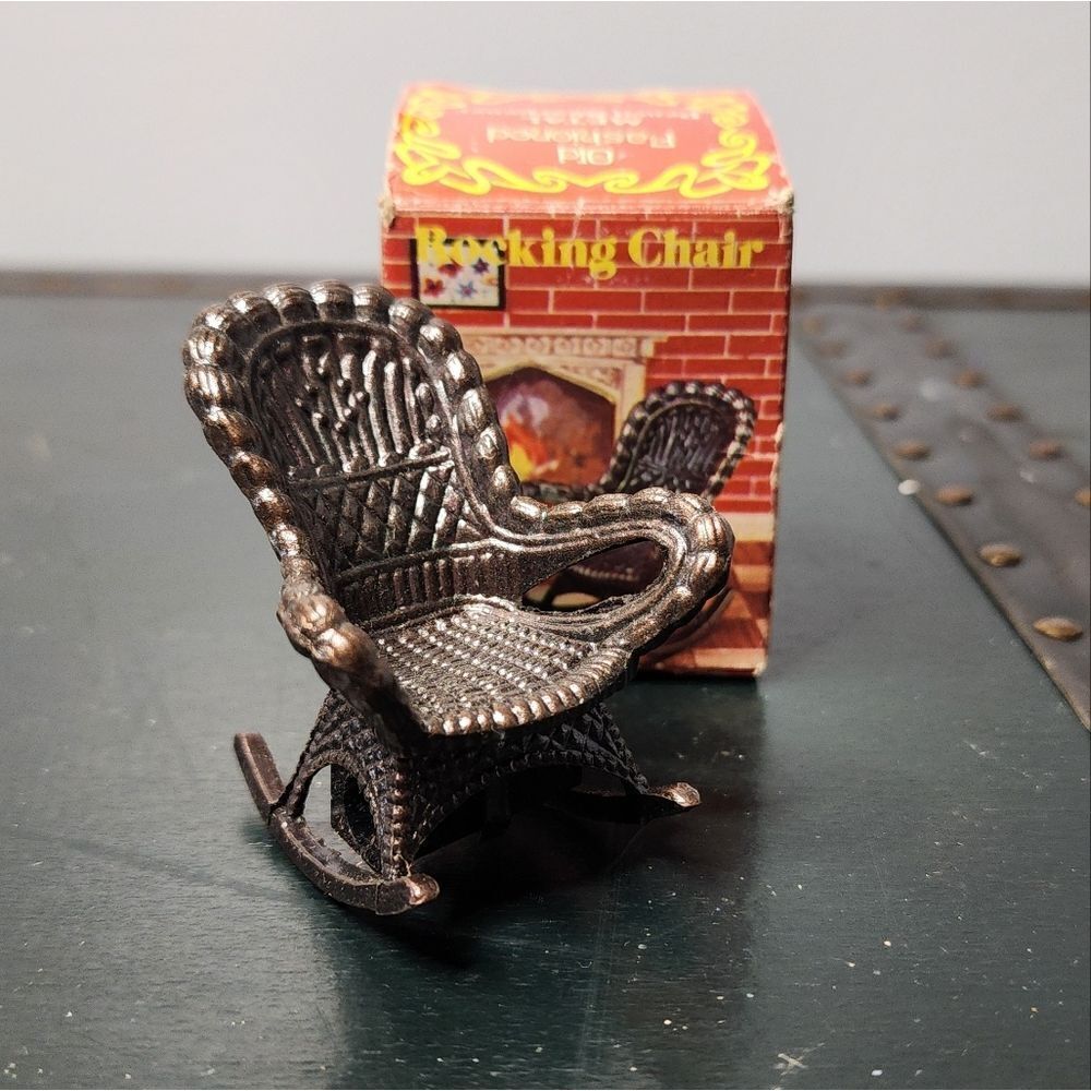Vintage Durham Industries Metal Miniature Rocking Chair 1976 Pencil Sharpener